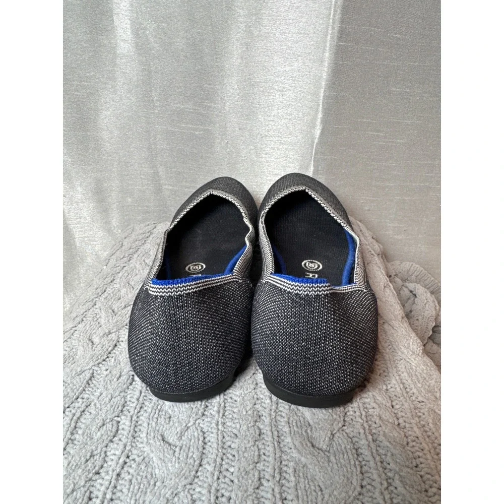ROTHYS Womens Navy blue White Knit‎ Pointed Toe Flats Shoes Size 8